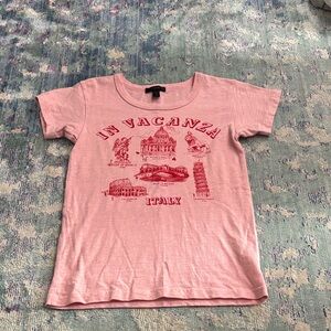J. Crew Pink 'In Vacanza' Graphic Tee